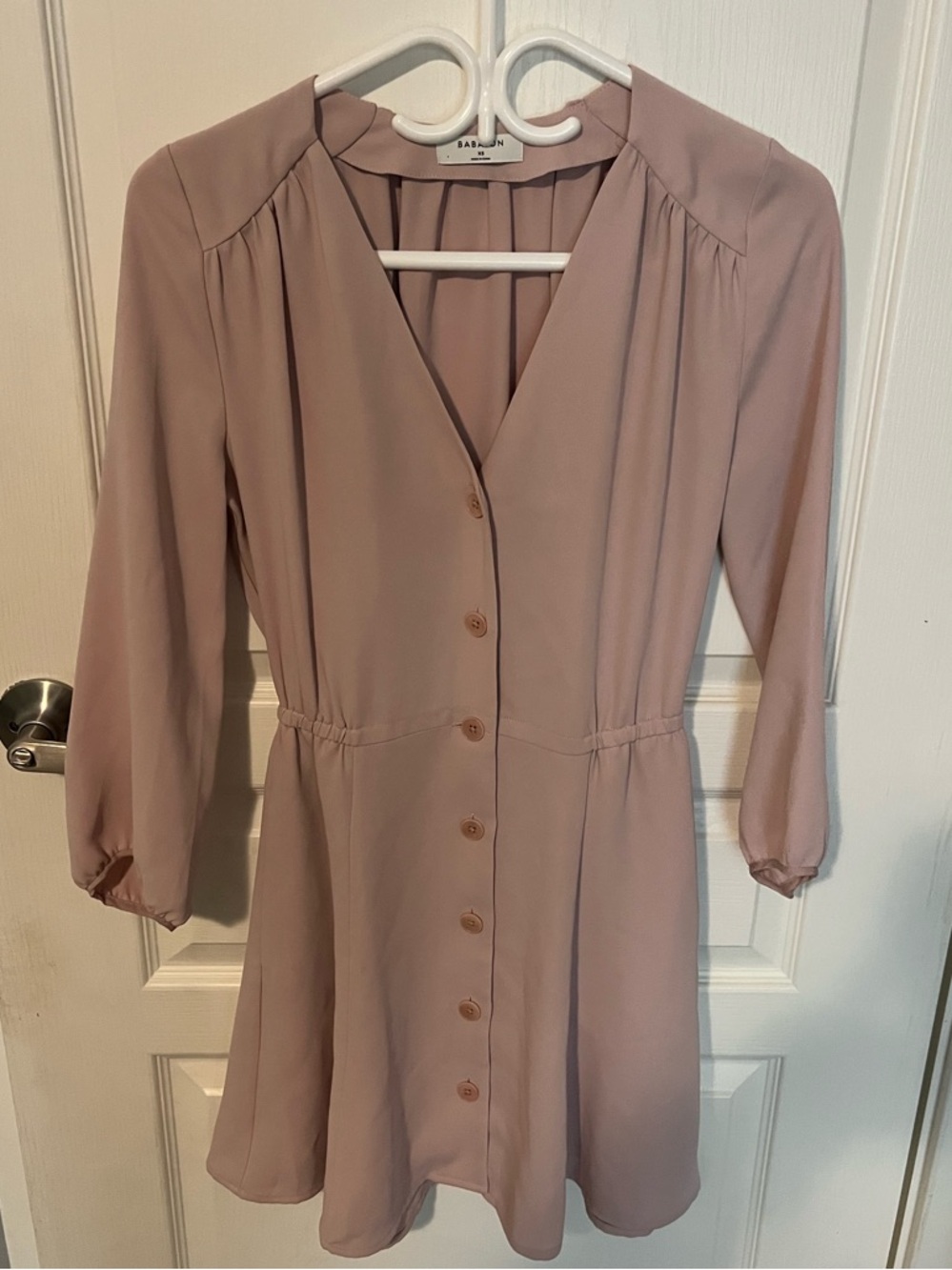 Babaton Blush Pink Button Front Dress ✨